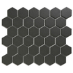The Mosaic Factory London mozaïektegel - 28.2x32.1cm - wand en vloertegel - Zeshoek/Hexagon - Porselein Black Mat SW62251
