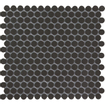 The Mosaic Factory London mozaïektegel - 31.5x29.4cm - wand en vloertegel - Rond - Porselein Black Mat SW62258