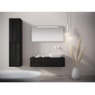 Looox Wooden Wastafelonderkast - vlak front - 1 lade - afvoer links en rechts - 100x30x46 cm - zwart SW931519