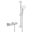 GROHE Grohtherm 1000 Performance Doucheset - thermostatische douchekraan - met rozetten - met glijstangset - 60cm - ronde handdouche - 2 straalsoorten - gladde doucheslang - chroom SW999102
