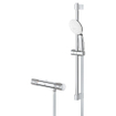 GROHE Grohtherm 1000 Performance Doucheset - thermostatische douchekraan - met glijstangset - 60cm - ronde handdouche - 2 straalsoorten - gladde doucheslang - chroom SW999091