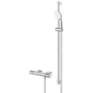 GROHE Grohtherm 1000 Performance Doucheset - thermostatische douchekraan - met rozetten - met glijstangset - 90cm - ronde handdouche - 2 straalsoorten - gladde doucheslang - chroom SW999031