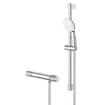 GROHE Grohtherm 1000 Performance Doucheset - thermostatische douchekraan - met tempesta glijstangset - ronde handdouche - 2 straalsoorten - gladde doucheslang - chroom SW999124