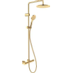 Duravit Shower systems Douchesysteem - thermostatisch - 30.3x57.3x112.4cm - slang 160cm - hoofddouche 25cm - goud gepolijst SW1000357