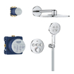 Grohe Grohtherm smartcontrol regendoucheset - inbouw - hoofddouche rond 31cm - handdouche rond - chroom SW1077346