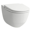 Laufen Cleanet RIVA Douche WC 35.5x60x41.5cm diepspoel incl. closetzitting met deksel en softclose keramiek Glans Wit SW87194