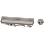 Intersan Sanilav wasgoot 240cm met 4 electronische kranen inox 304 104M9 GA46320