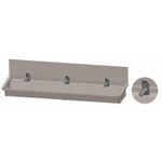 Intersan Sanilav wasgoot met spatbord 180cm met 3 1 greeps kranen inox 304 GA32430