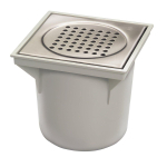 Van Den Berg abs emmerput 20x20cm met rvs rooster onderuitlaat GA19290