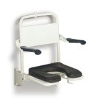 Handicare Linido douchezitje m zitting en armleggers rvs gecoat wit GA47687