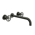 Royal Plaza Olmo afdekset tweegreeps wandkraan industriele greep uitloop 23cm black steel SW374043