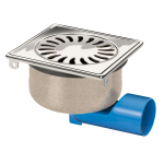 Van den Berg vloerput rvs 146x146mm zijaansluiting RVS SW389107