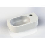 Royal plaza Person fontein 40x20x10cm - afgerond - ComforStone - kraangat rechts - mat wit SW395110