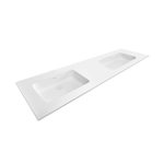 Royal Plaza Intent wastafel 120x45x1.5cm 0 kraangaten 2 wasbakken solid surface mat wit SW477369