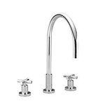 Dornbracht Tara. 3-gats keukenmengkraan met hoge uitl messing geb. SW524573