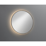 Royal Plaza Merlot spiegel 60x60cm Rond led verlichting geintegreerd IP44 Glas Zwart mat SW680292