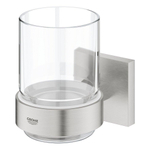 GROHE Start Cube Bekerhouder - 9.5x10.6x7.2cm - met glas - supersteel SW878332