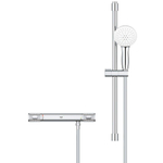 GROHE Grohtherm 1000 Performance Doucheset - thermostatische douchekraan - met tempesta glijstangset - ronde handdouche - 2 straalsoorten - gladde doucheslang - chroom SW999124