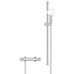 GROHE Grohtherm 500 Doucheset - thermostatische douchekraan - met glijstangset - 90cm - ronde handdouche - 3 straalsoorten - gladde doucheslang - chroom SW999153