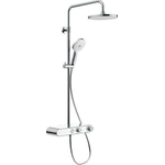 Duravit Shower Systems Douchesysteem - thermostaische mengkraan - HOH=15cm - slang 160cm - hoofddouche 23cm - handduche rond - chroom/wit hoogglans SW931437