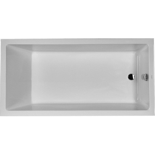 Duravit Starck 1 bad acryl rechthoekig met overloop met 1 rugsteun 180x90x46cm inbouw wit