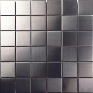 Royal plaza Metaal tegelmat 30x30 cm blok 4.8 x 4.8 cm zilver