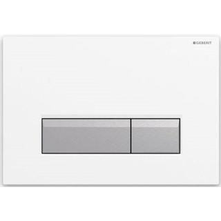 Geberit Sigma40 bedieningplaat, 2-toets spoeling frontbediening voor toilet 26.6x18.2cm wit