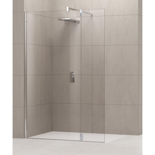 Novellini Giada draaideel links voor inloopdouche 37x195cm chroom-satijnband