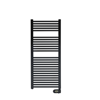 Zehnder Aura E elektrische handdoekradiator 122.6x50cm 750watt 230 volt | 50 Hz Staal Zwart Mat