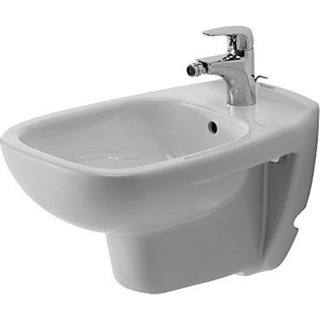 Duravit D Code wandbidet 35.5x54.5cm met kraangat met overloop wit