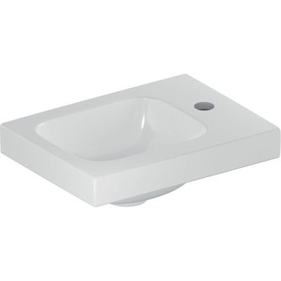 Geberit Icon Light fontein - 38x28x14cm - 1 kraangat Rechts - zonder overloopgat - Keramiek - glans wit