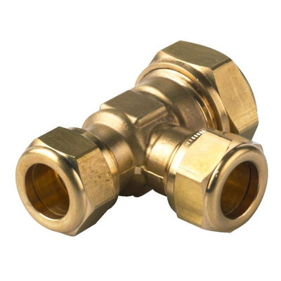 VSH Super Knel Messing knel T stuk verlopend 22x15x22mm