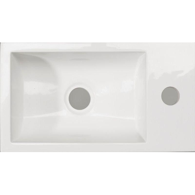 Royal Plaza Merlot fontein 40x22 cm kraangat rechts Comfortstone Glans Wit