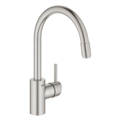 GROHE Concetto Keukenkraan - hoog - draaibare/uittrekbare uitloop - supersteel geborsteld