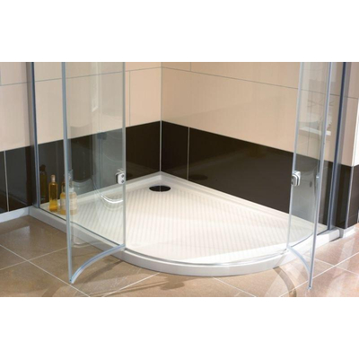 Huppe Purano douchebak Cast Marble kwartrond 100x100cm zonder ommanteling met antislip wit