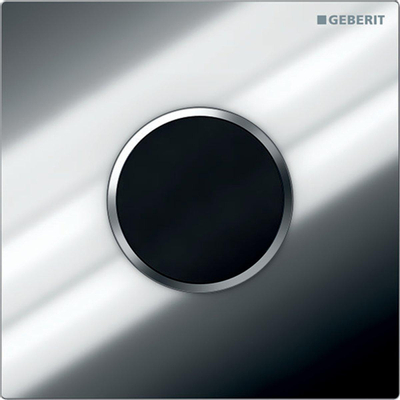 Geberit type 10 urinioir bedieningsplaat - batterij - ronde knop - glans chroom