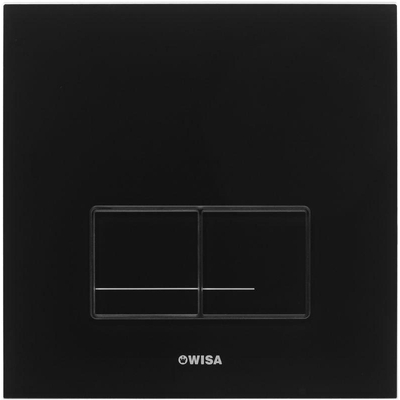 Wisa XS Bedieningspaneel - vierkant - 16x16x1 - dualflush - glas - zwart