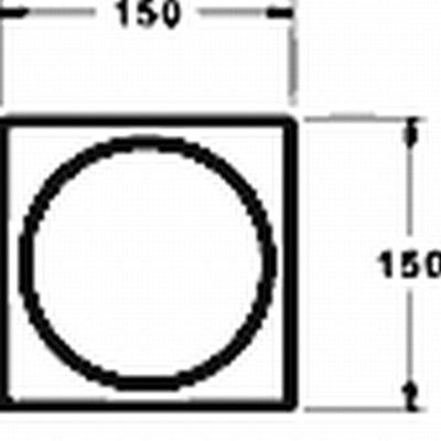 Hansa Bluebox rosetverlenging 15 mm vierkant 17cm