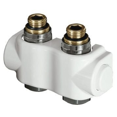 Heimeier Vekolux onderblok 2 pijps 1/2 50mm recht voor radiator bi.dr.
