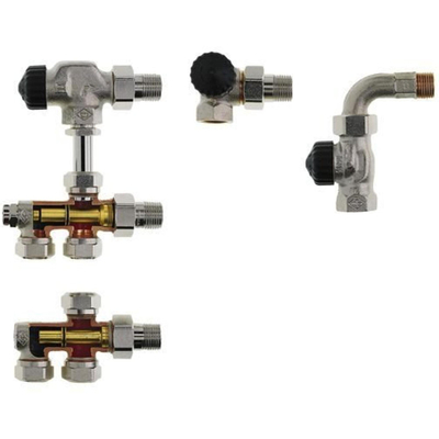 Heimeier Duolux onderblok 2 pijps M24x1,5 1/2 niet instelbaar