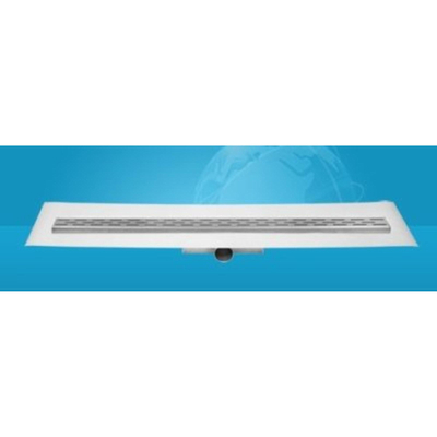 Easydrain Compact FF afvoergoot enkele plaat met zijuitloop 6x100cm 50mm RVS