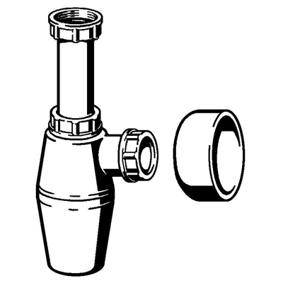 Viega Project plastic bekersifon zonder muurbuis met roset 1 wit