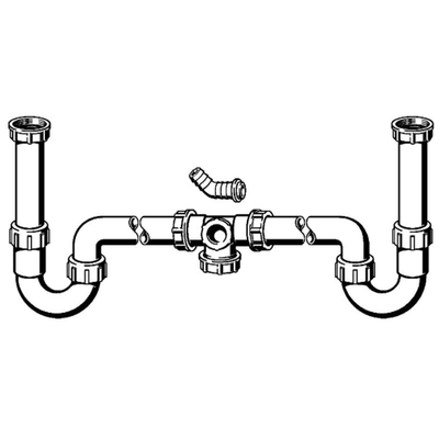 Viega Dubb.Afvoerverb.Met 2 Sifons 1 1/2"X40 Wit