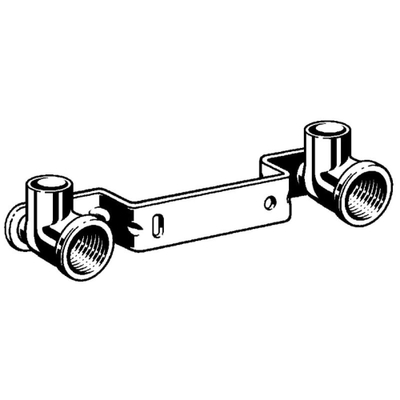 Bonfix messing montagebeugel 1/2 x15mm met 2 muurplaten kiwa