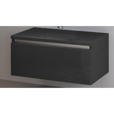 Bruynzeel Mambo wastafelonderkast met topblad 75x46,5cm hoogglans antraciet - OUTLET UDEN