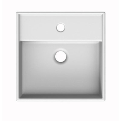 Royal plaza Legato wastafel 42x41cm. met 1 kraangat en overloop wit