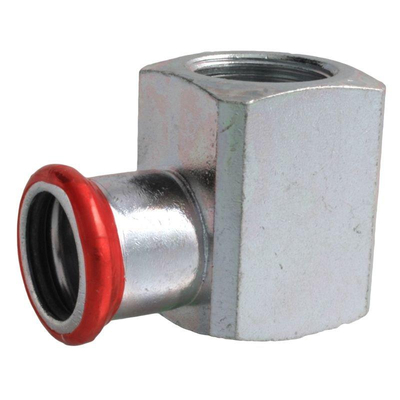 Bonfix PRESS Staalverzinkt kniekoppeling 90° met lange bi.dr. Rp3/4 bix22mm