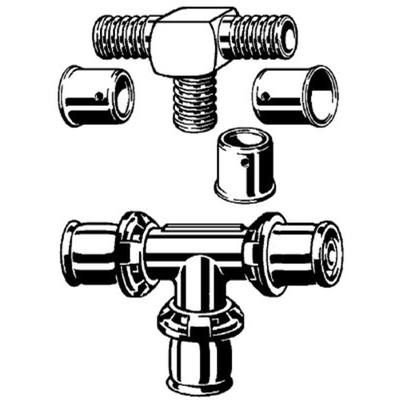 Viega Pexfit T stuk verlopend 25x16x16