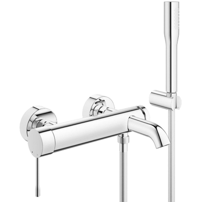 GROHE Essence New badkraan met omstel en koppelingen met douchegarnituur chroom