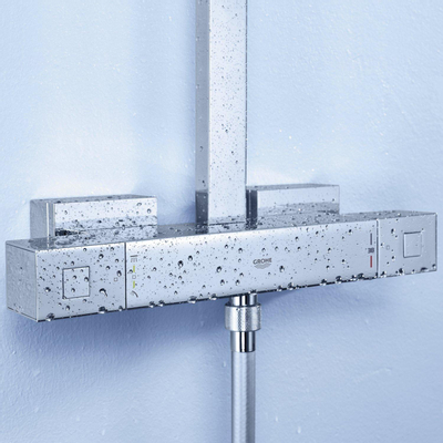 GROHE Cube Regendoucheset Opbouw - hoofddouche 23cm - handdouche staaf - thermostatisch - chroom